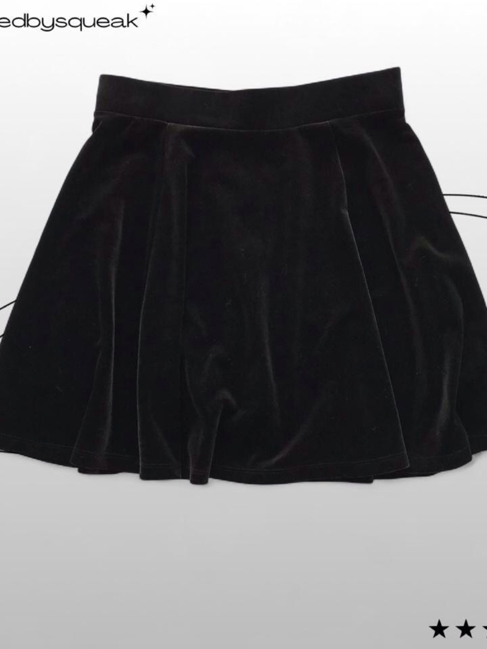 H&M Divided Black Velvet Mini Skirt Small Indie Tumblr Goth Whimsigoth